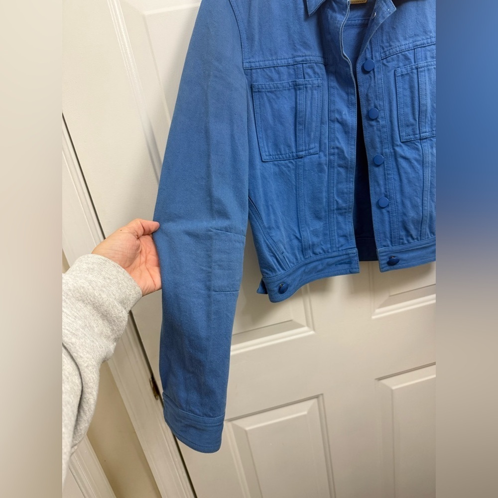 Balenciaga Denim Blue Overdyed Denim Jacket Size 36 Designer Luxury - Picture 6 of 12